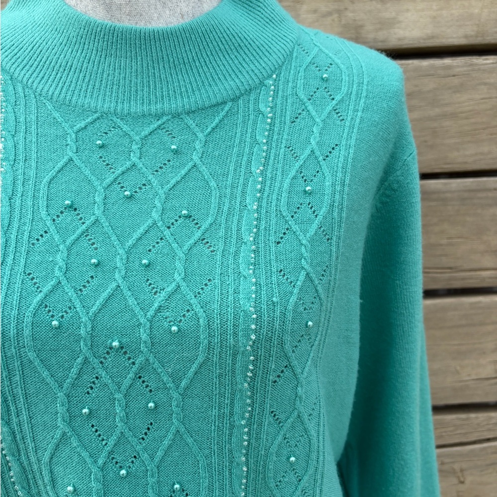 Elegant Teal Sweater for Women - Picture 2 of 9